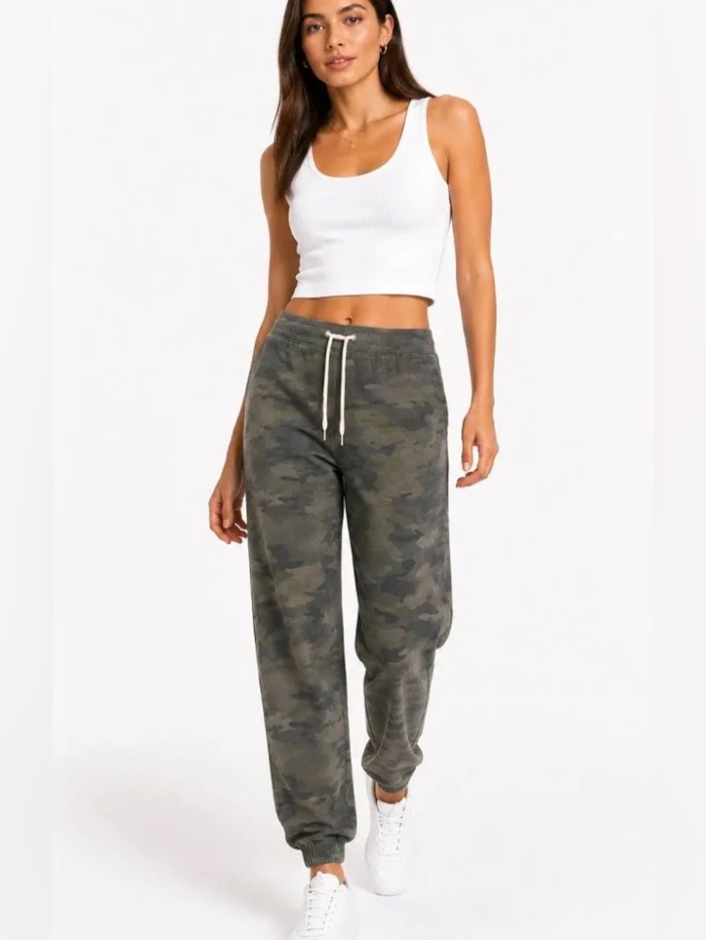 Monrow Olive Green Camo Drawstring Joggers Sz. S